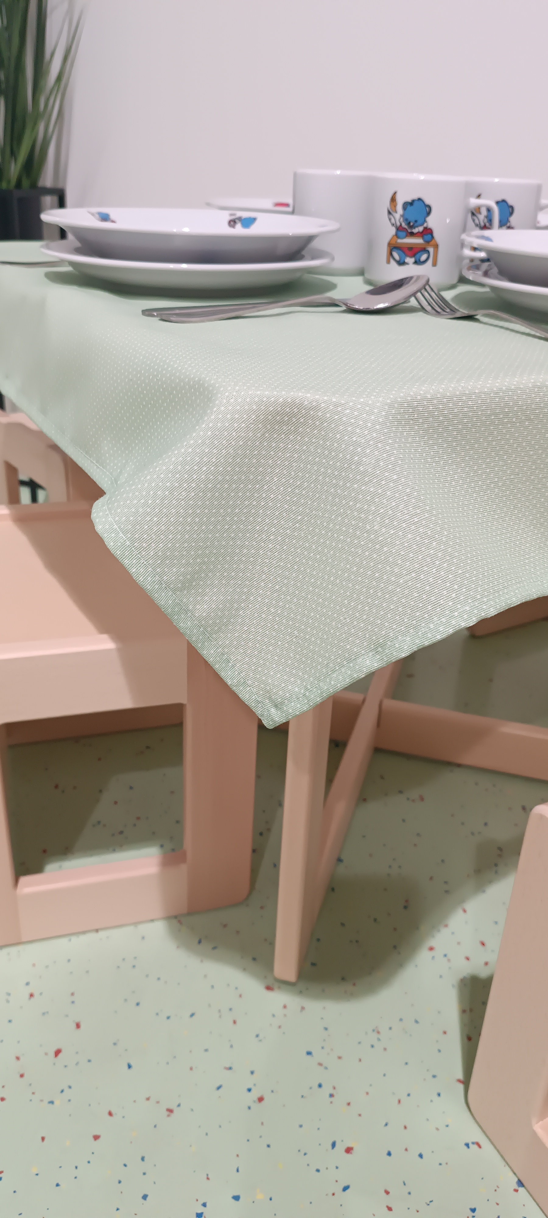 Pöttyös abrosz 80x80 cm zöld-krém