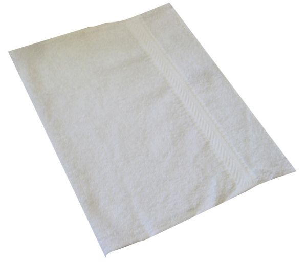 Törölköző, pamut, 30x50 cm, fehér