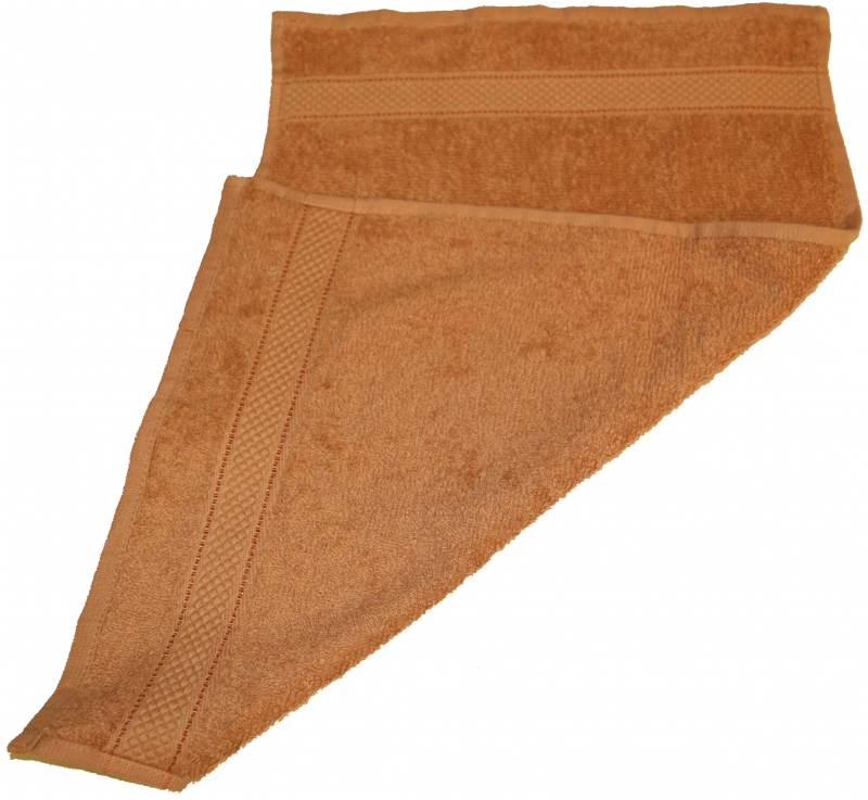 Törölköző, pamut, 30x50 cm, mogyoróbarna