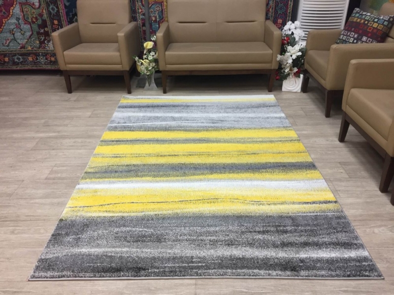Sárga csíkos szőnyeg 120x170 cm