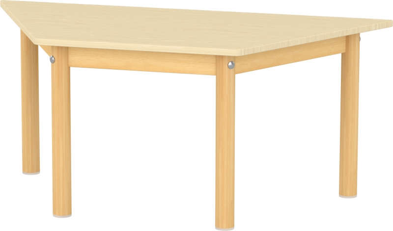 Óvodai trapéz asztal, 118x60x52 cm, lekerekített sarkokkal, élekkel - juhar