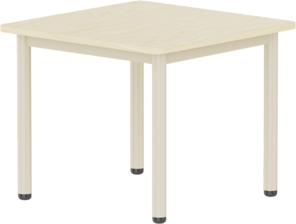 Emese juhar négyzet asztal - bézs fém lábbal, 52 cm