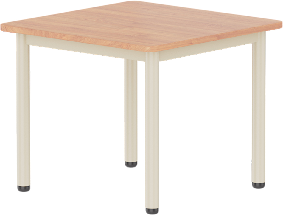 Emese bükk négyzet asztal - bézs fém lábbal, 58 cm