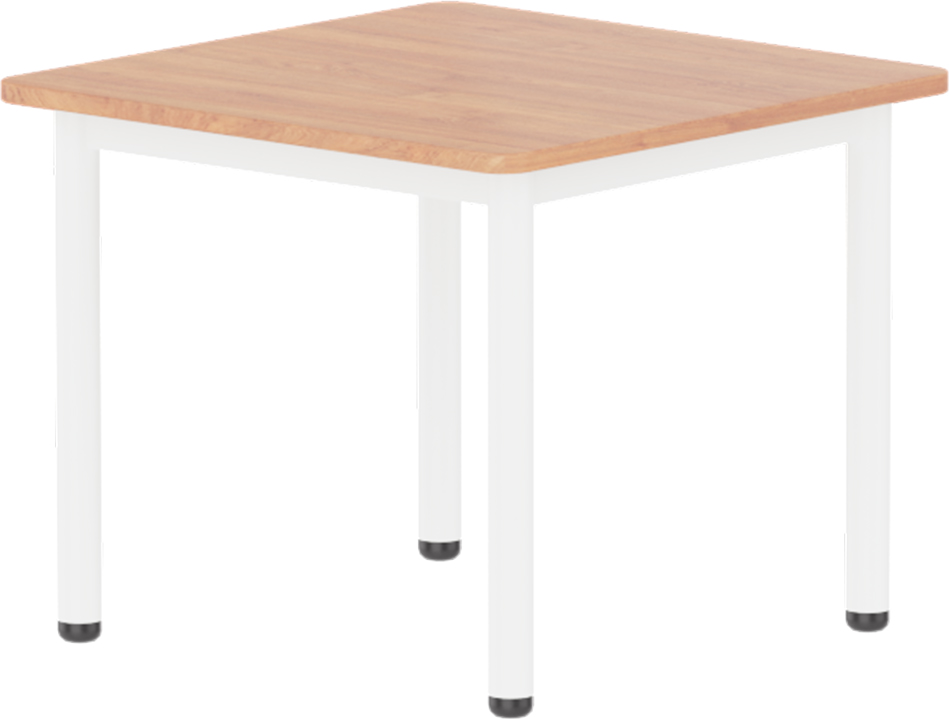 Emese bükk négyzet asztal - fehér fém lábbal, 58 cm