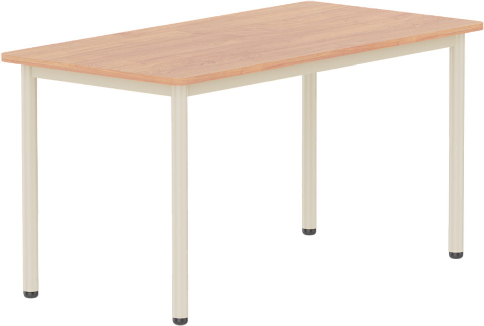 Emese bükk téglalap asztal - bézs fém lábbal, 58 cm