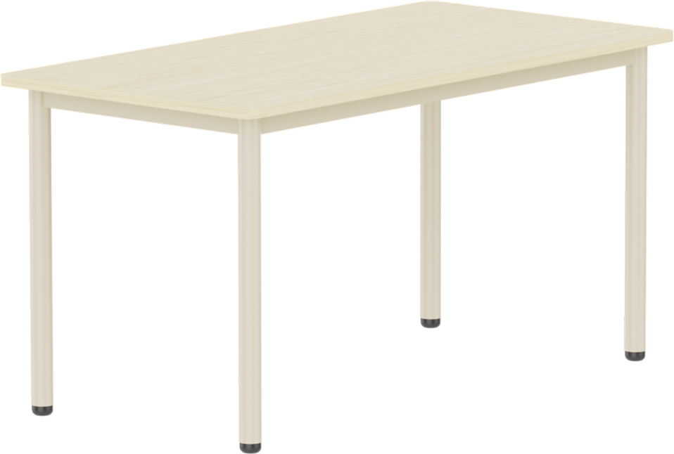 Emese juhar téglalap asztal - bézs fém lábbal, 52 cm