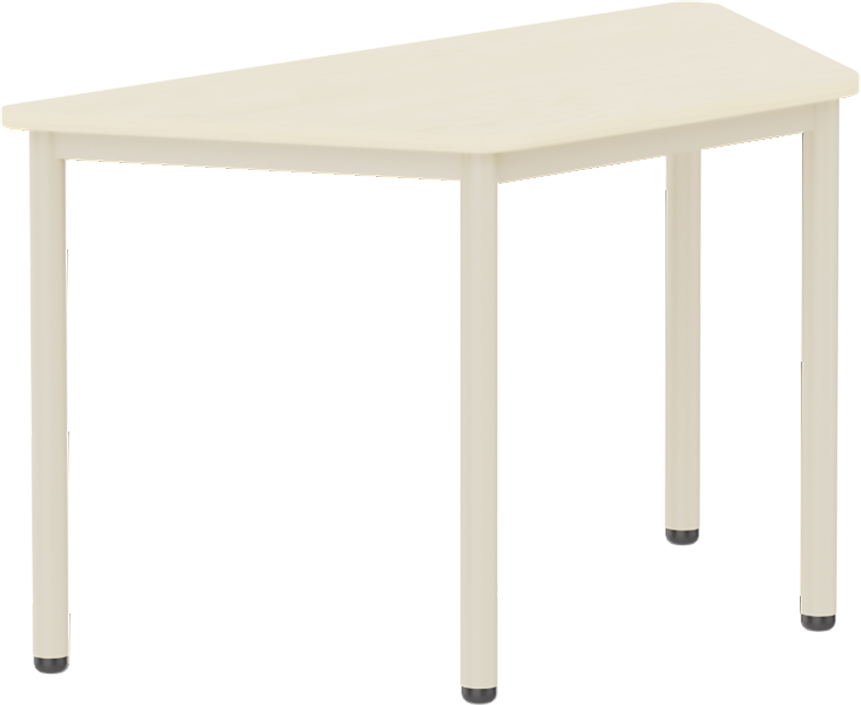 Emese juhar trapéz asztal - bézs fém lábbal, 52 cm