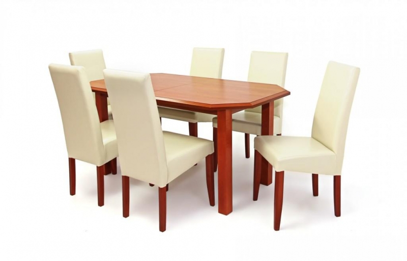 Viki asztal-szék garnitúra Bella székkel 6 személyes - calvados