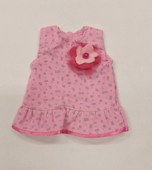 Babaruha - Bársony kötényruha, kicsi, 24-32 cm-es babákra