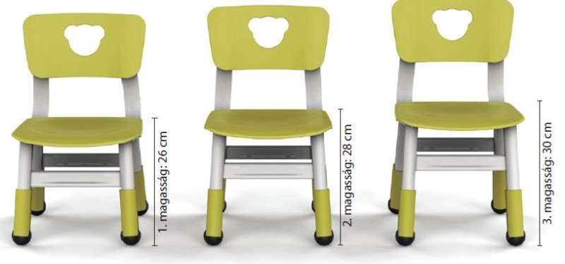 Happy Színes Szék, macis, állítható magasságú - zöld 24 hó+