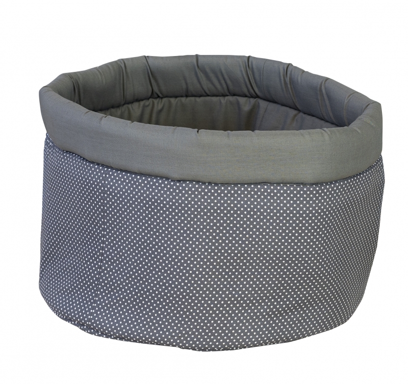 Textil tárolódoboz II. - köralakú, szürke