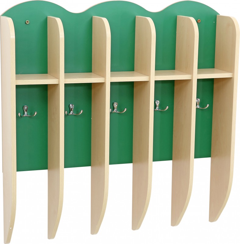 Törölköző- és fogmosópohár-tartó, 5 fakkos - zöld