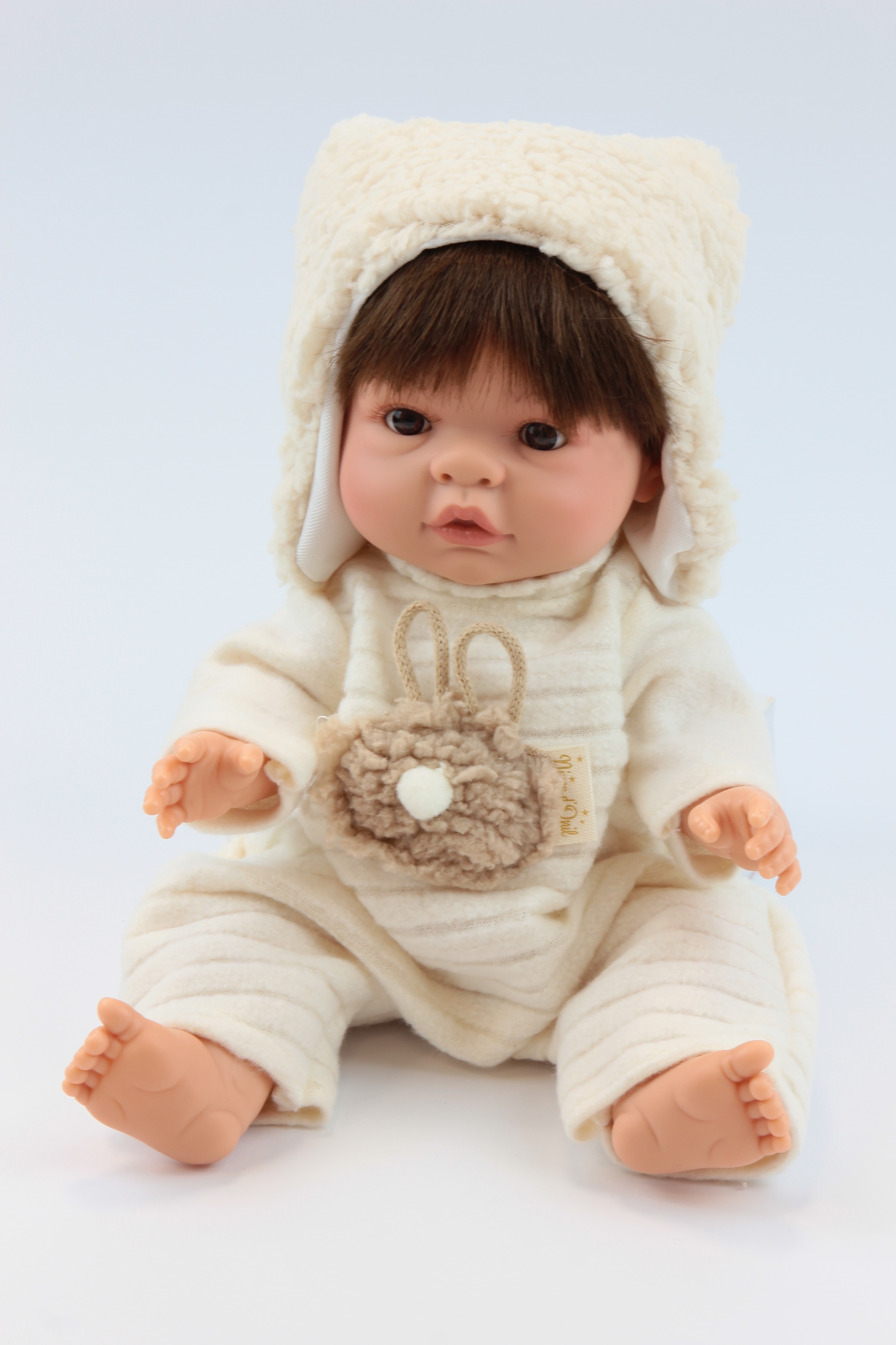 Fiú baba - hajas, fürdethető, 37 cm