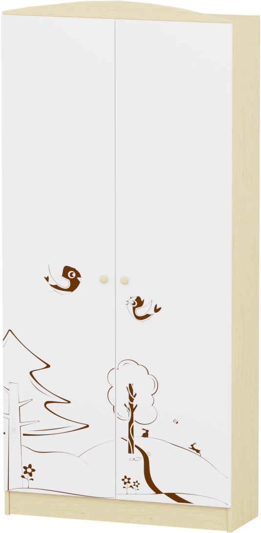 Sziluett Meserét Flóra teleajtós, 3 polcos szekrény - fehér - juhar