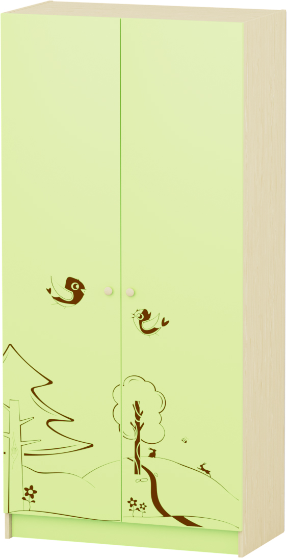 Sziluett Meserét teleajtós, 3 polcos szekrény - zöld