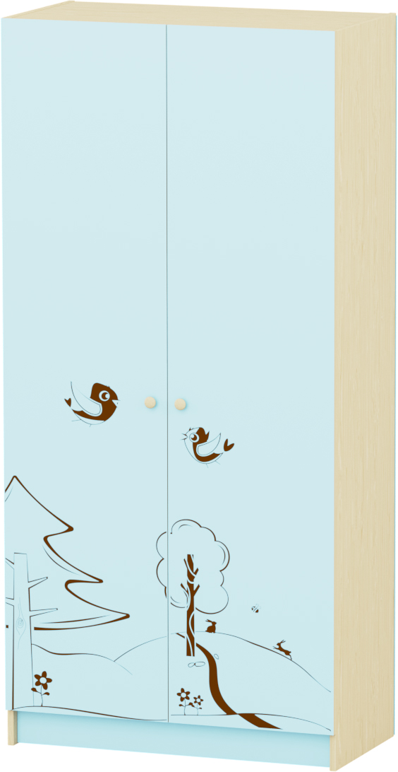 Sziluett Meserét teleajtós, 3 polcos szekrény - pasztellkék