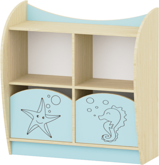Sziluett Vízivilág Marci kétfiókos kisszekrény - pasztellkék