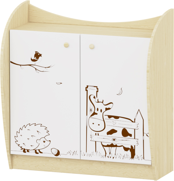 Sziluett Meserét Marci 1 polcos, 2 ajtós kisszekrény - fehér - juhar