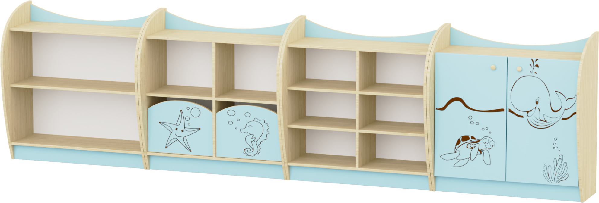 Sziluett Vízivilág szekrénysor pasztellkék
