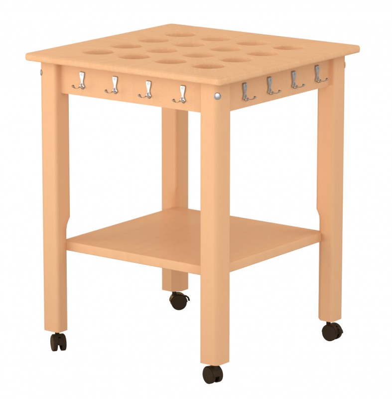 Törölköző- és fogmosópohártartó állvány, 16 férőhellyel -  gördíthető