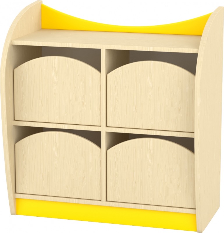 Marci íves kisszekrény - 4 fiókos, juhar - sárga82x38x86 cm