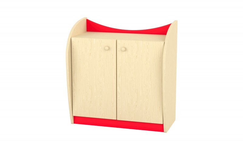 Marci 2 ajtós kisszekrény, juhar - piros