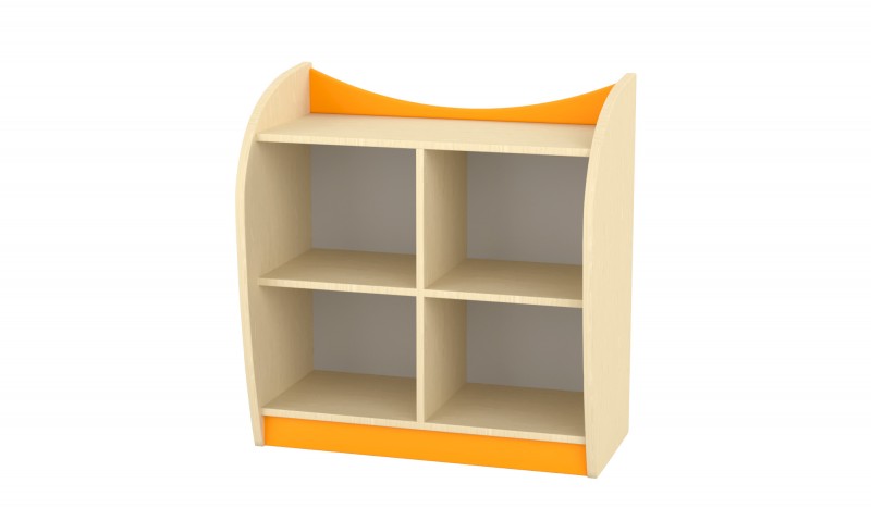 Marci 4 fakkos, nyitott kisszekrény, juhar - narancs, 82x38x86 cm