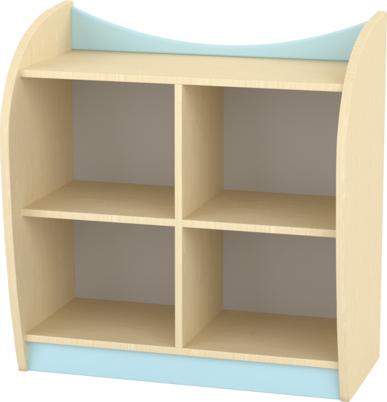 Marci 4 fakkos, nyitott kisszekrény, juhar - pasztelkék, 82x38x86 cm