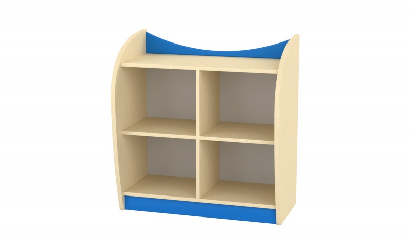 Marci 4 fakkos, nyitott kisszekrény, juhar - kék, 82x38x86 cm