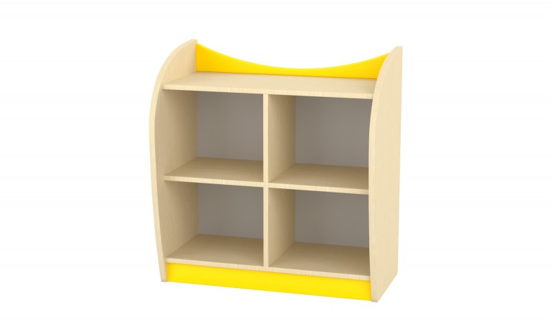 Marci 4 fakkos, nyitott kisszekrény, juhar - sárga, 82x38x86 cm