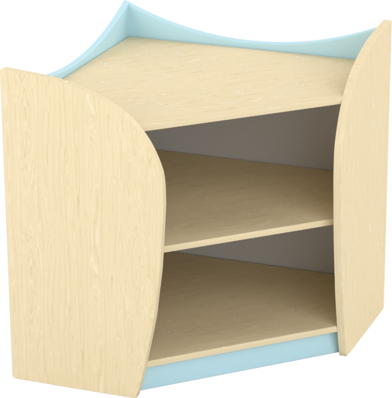 Marci sarokelem, 75x75x86 cm, juhar - pasztelkék