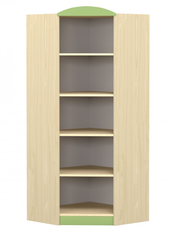 Flóra sarokszekrény, 40x40x160 cm, juhar - zöld