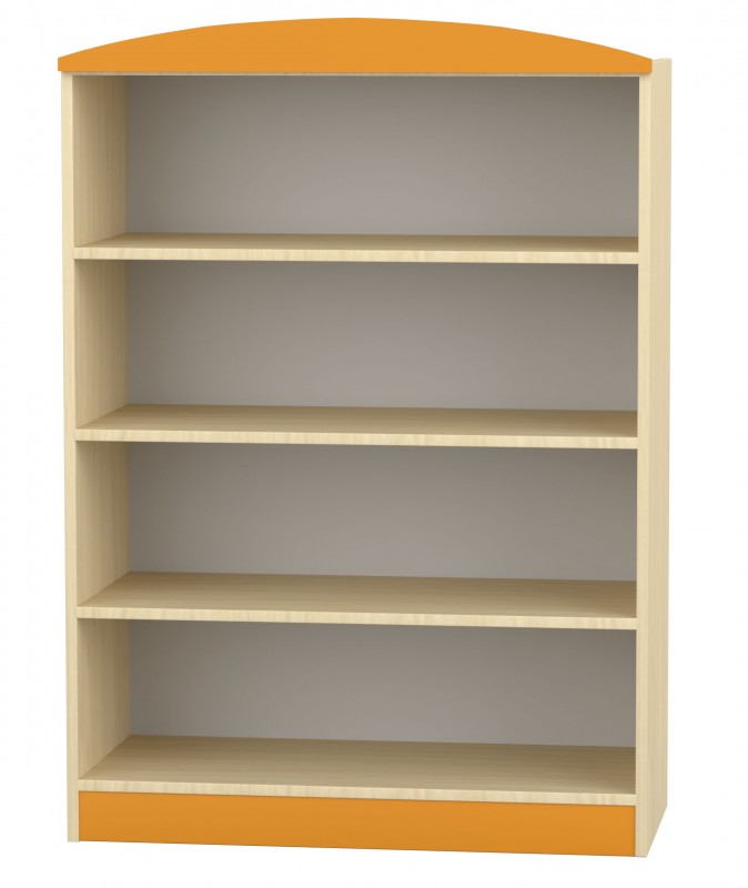 Flóra alacsony szekrény III. 90x40x127, juhar - narancs