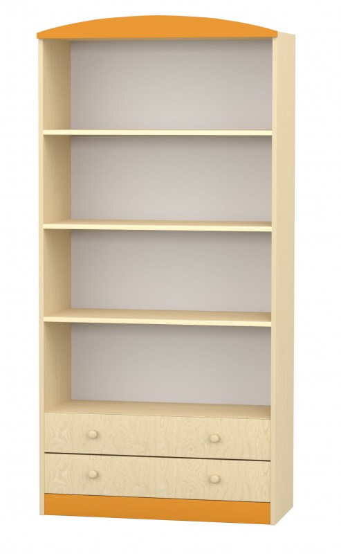 Flóra alulfiókos szekrény, 90x40x187 cm, juhar - narancs