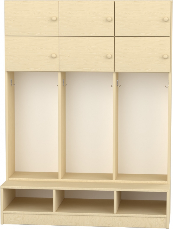 Flóra magas gyermeköltöző 6 személyes - 3 fakkos - 6 ajtós - polcos cipőtartóval