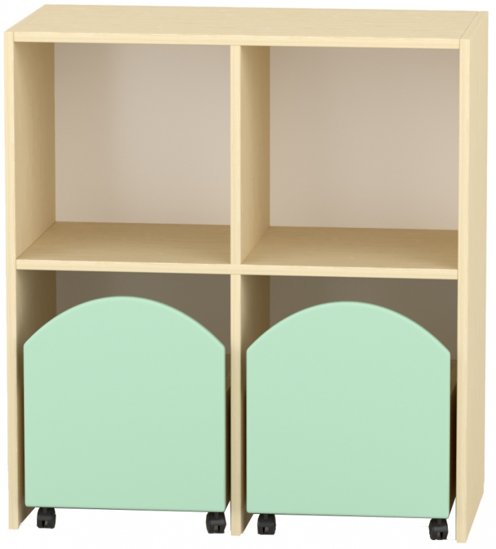 Komfort szekrény II. - gurulós pasztellzöld tárolókkal