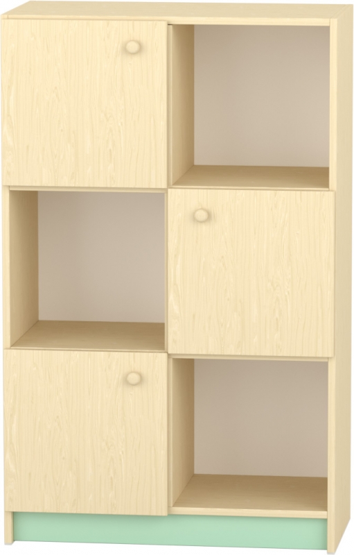 Komfort szekrény III. - 6 fakkos - mozaik ajtós - pasztellzöld