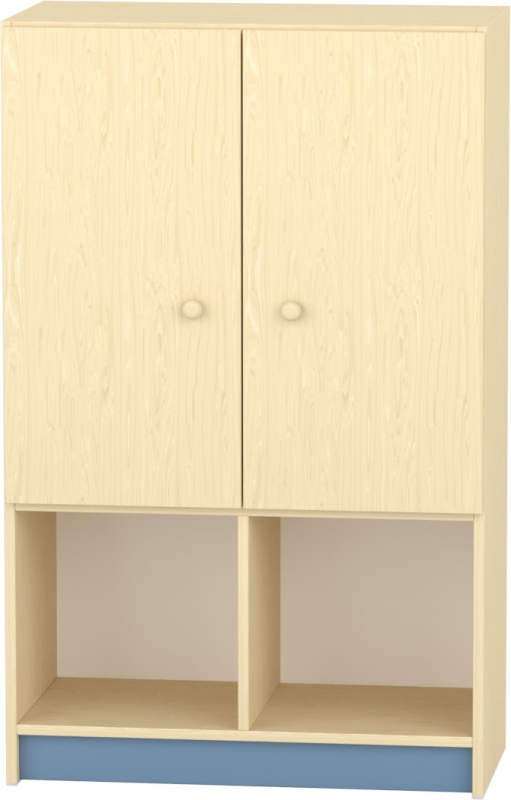 Komfort szekrény III. - 2 fakkos - 2 polcos ajtós - acélkék