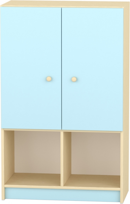 Komfort szekrény III. - 2 fakkos - 2 polcos ajtós - pasztellkék