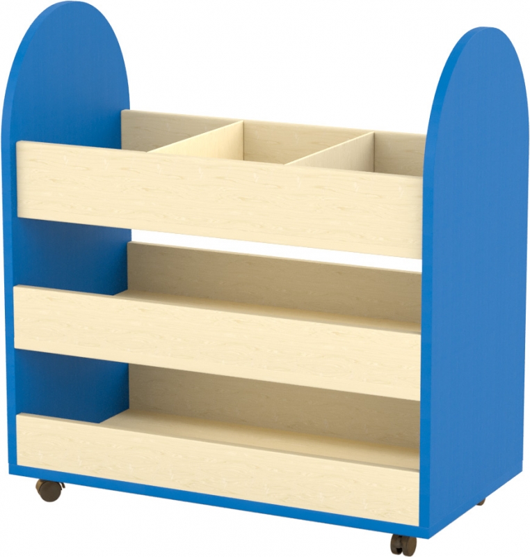 Gurulós eszköztároló – térelválasztó 3 fakkos kék