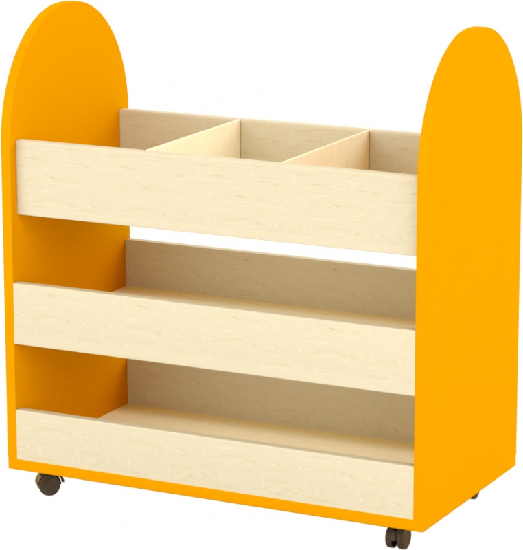 Gurulós eszköztároló – térelválasztó 3 fakkos narancs