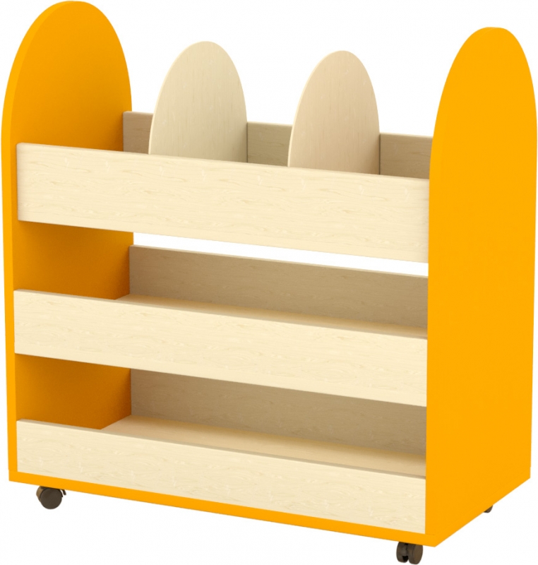 Gurulós eszköztároló – térelválasztó - könyvtartós narancs