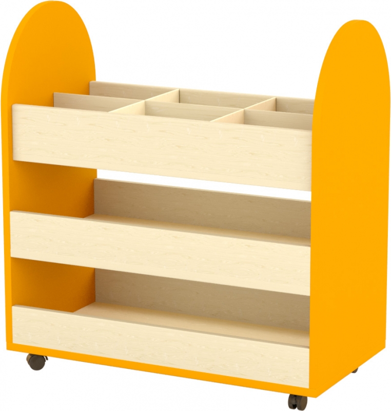 Gurulós eszköztároló – térelválasztó - 6 fakkos narancs