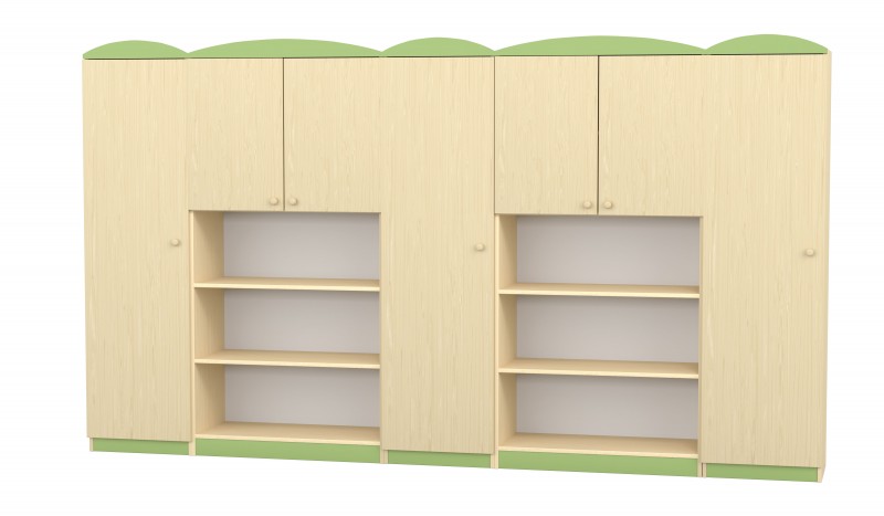 Flóra szekrénysor - zöld díszítéssel