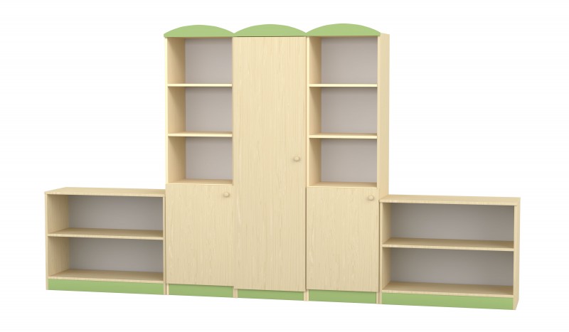 Flóra szekrénysor - zöld díszítéssel