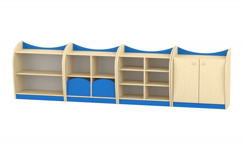 Marci szekrénysor, juhar - kék I.