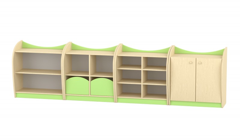 Marci szekrénysor, juhar - zöld I.