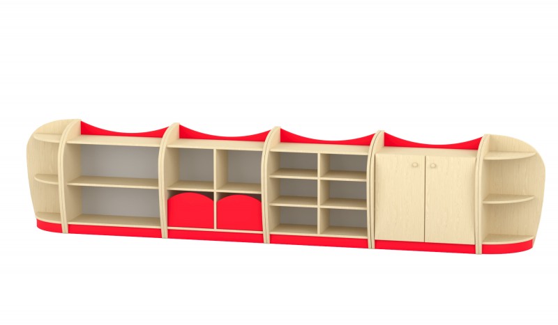 Marci szekrénysor, juhar - piros II.