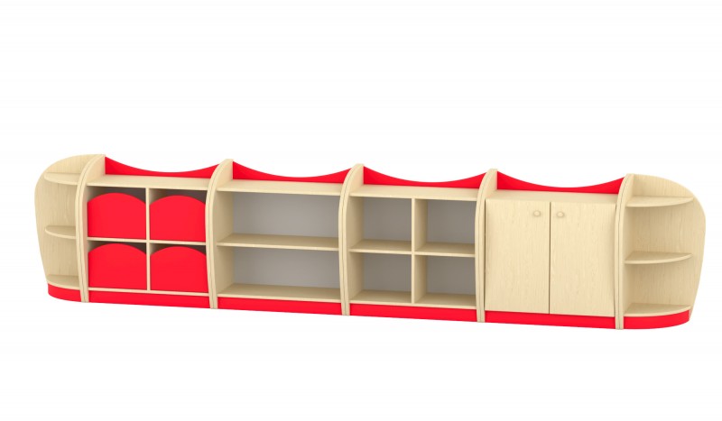 Marci szekrénysor, juhar - piros IV.