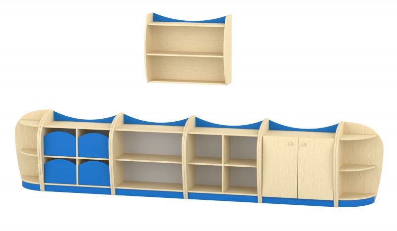 Marci szekrénysor, juhar - kék V.